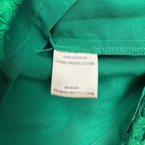 Cluny Anthropologie Crochet Lace Shift Dress Womens 8 Green Scoop Neck Cotton - Picture 4 of 12